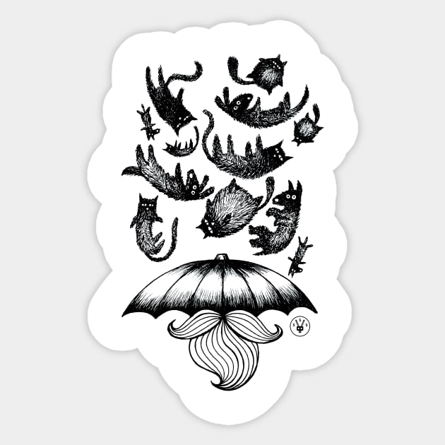 Raining cats and dogs Sticker by Super South Studios